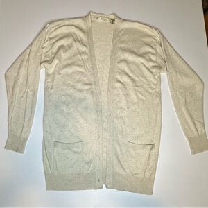 TSE 55% Silk 45% Cashmere Women’s V-Neck Cardigan Tan Cream Sweater Small‎